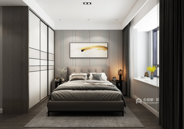 127平红星天铂现代风格-卧室效果图及设计说明