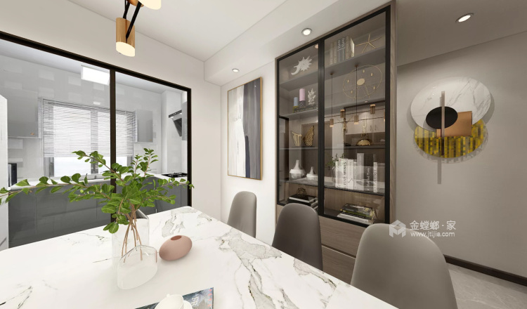 127平红星天铂现代风格-餐厅效果图及设计说明
