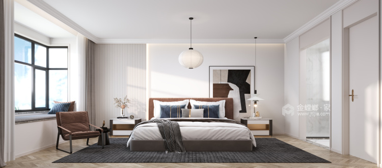 180平阳光和苑现代风格-卧室效果图及设计说明