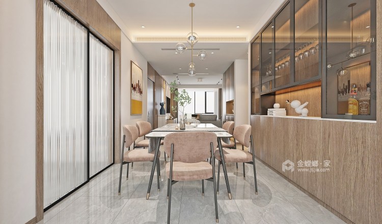 135平碧源月湖现代风格-餐厅效果图及设计说明