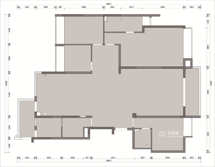 196平安站蔚然家园现代风格-极简黑白灰-业主需求&原始结构图