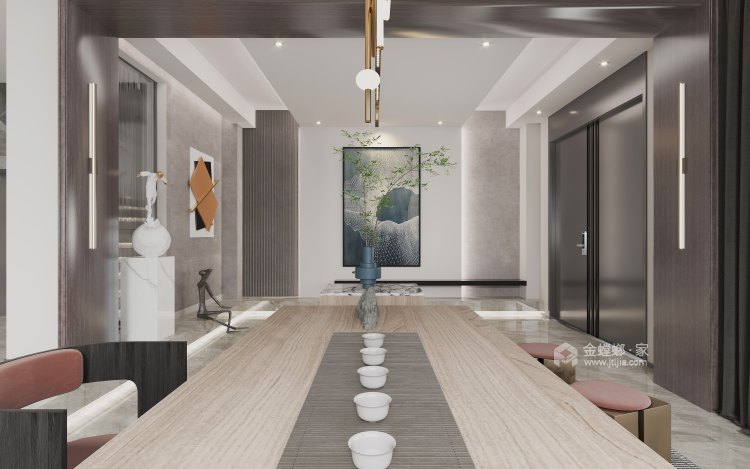 430平十里香溪现代风格—白月光-餐厅效果图及设计说明