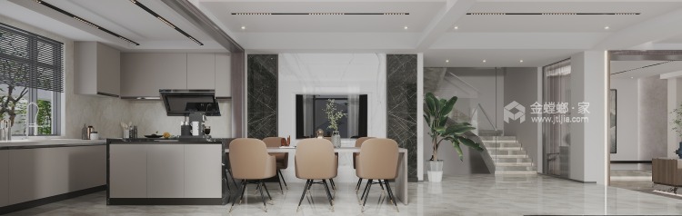 430平十里香溪现代风格—白月光-客厅效果图及设计说明