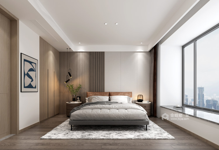 160平花语江南现代风格-质朴纯粹的归家情怀-卧室效果图及设计说明