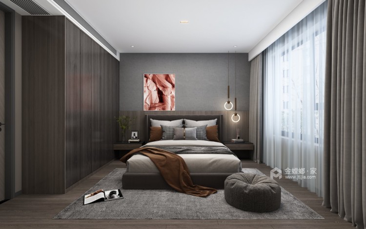 124平华伦港湾现代风格-卧室效果图及设计说明