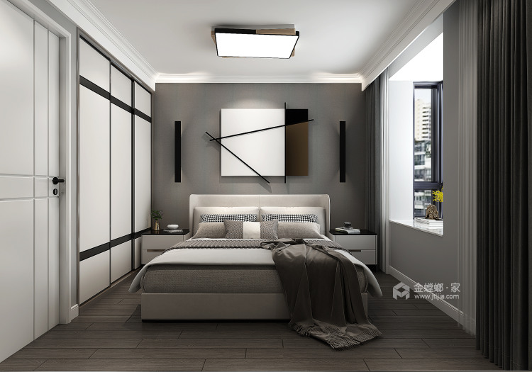 94平太湖汇景现代风格-卧室效果图及设计说明