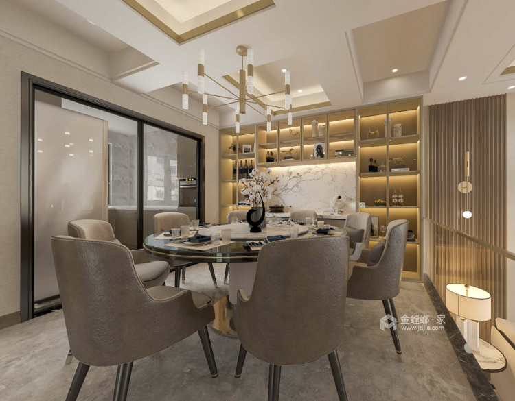 300平龙庭锦绣现代风格-餐厅效果图及设计说明
