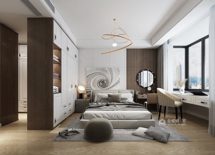 126平永威西苑现代风格-一幅安静的画-卧室效果图及设计说明
