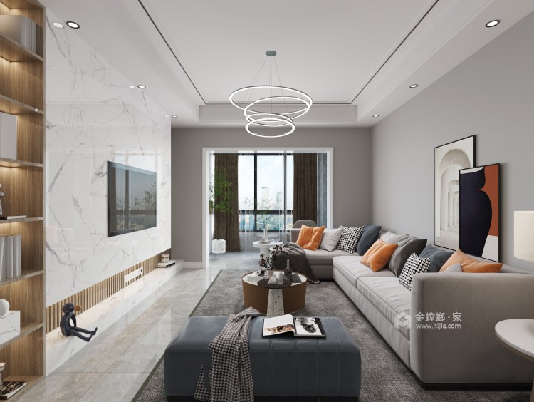126平永威西苑现代风格-一幅安静的画-客厅效果图及设计说明