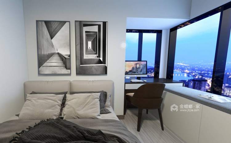 104平邦泰国际社区现代风格-卧室效果图及设计说明