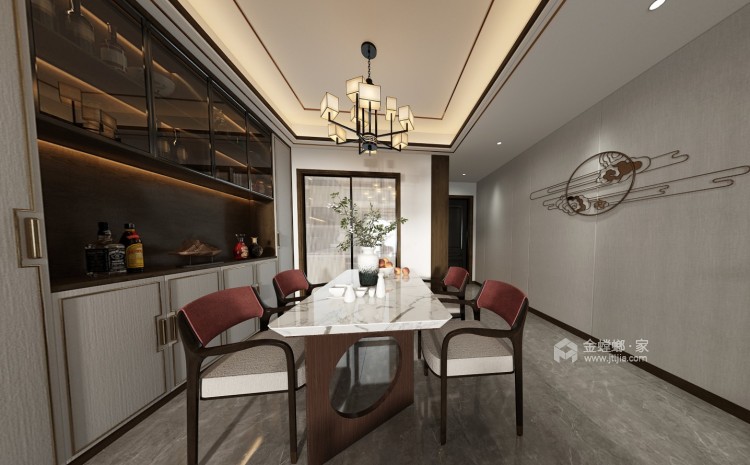 136平春森里新中式风格-餐厅效果图及设计说明