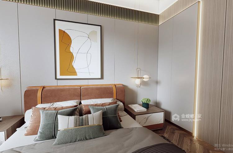 120平中心城四期现代风格-卧室效果图及设计说明