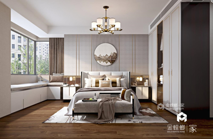 136平玖珑湾诚品新中式风格-卧室效果图及设计说明