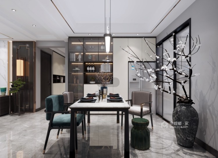 135平锦绣兰庭新中式风格-餐厅效果图及设计说明