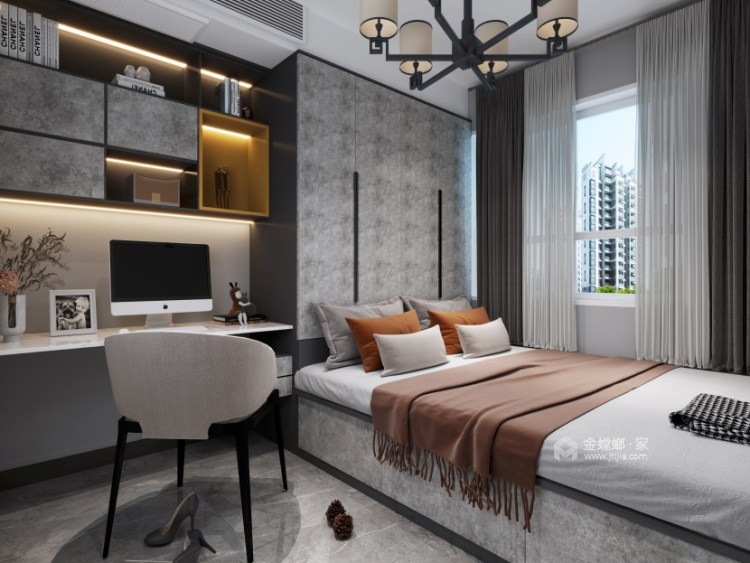 135平锦绣兰庭新中式风格-卧室效果图及设计说明