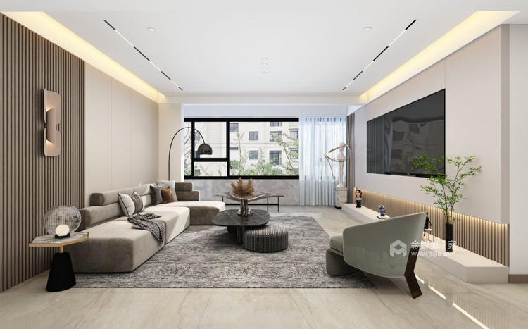 150平镜湖世家现代风格-客厅效果图及设计说明