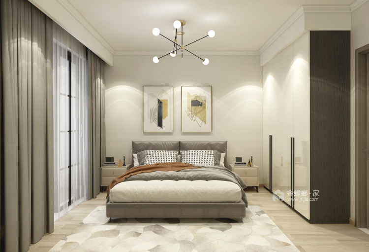 118平锦邻缘现代风格-卧室效果图及设计说明