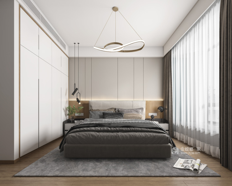 125平鲁能公馆现代风格-卧室效果图及设计说明
