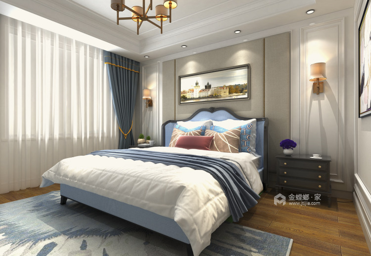 140平泰元家园美式风格-卧室效果图及设计说明