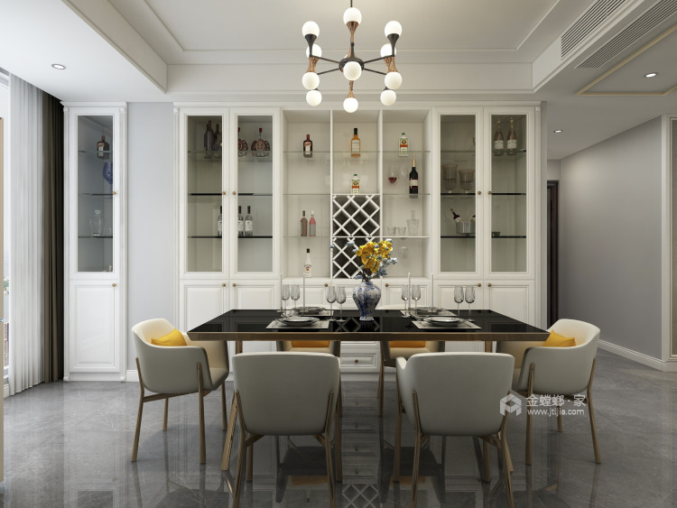 140平泰元家园美式风格-餐厅效果图及设计说明