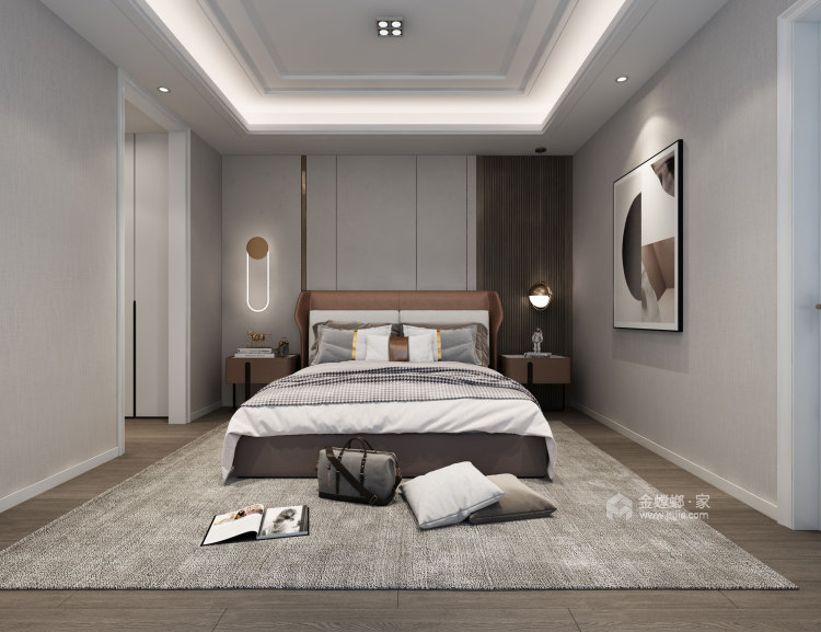 200平万科理想城现代风格-现代轻奢设计，华丽的舒适感-卧室效果图及设计说明