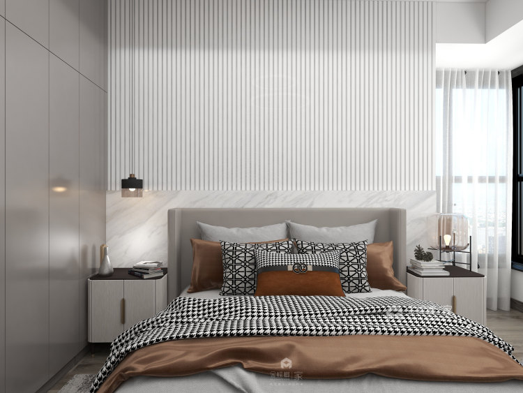120平城投广场现代风格-卧室效果图及设计说明