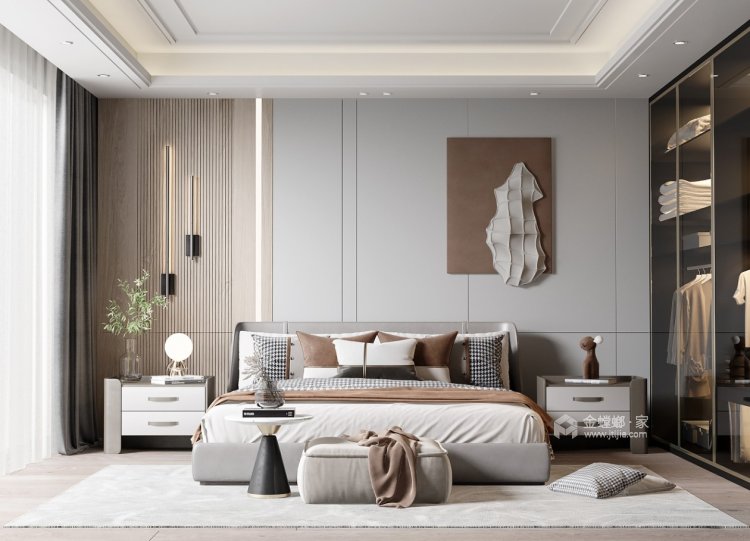 156平凯旋府现代风格-卧室效果图及设计说明