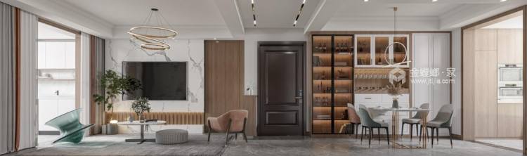 125平德惠尚书房现代风格-客厅效果图及设计说明