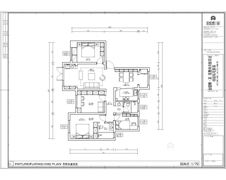 125平德惠尚书房现代风格-平面设计图及设计说明