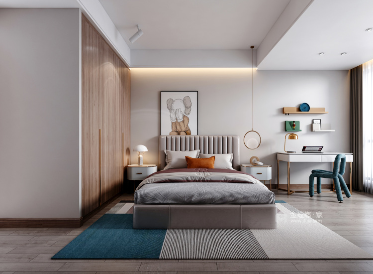 160平大汉应龙府现代风格-卧室效果图及设计说明