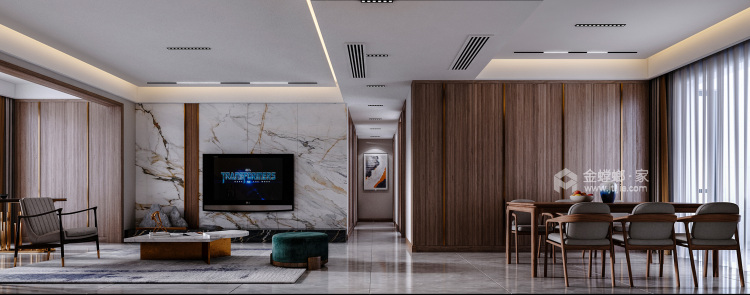 160平大汉应龙府现代风格-客厅效果图及设计说明