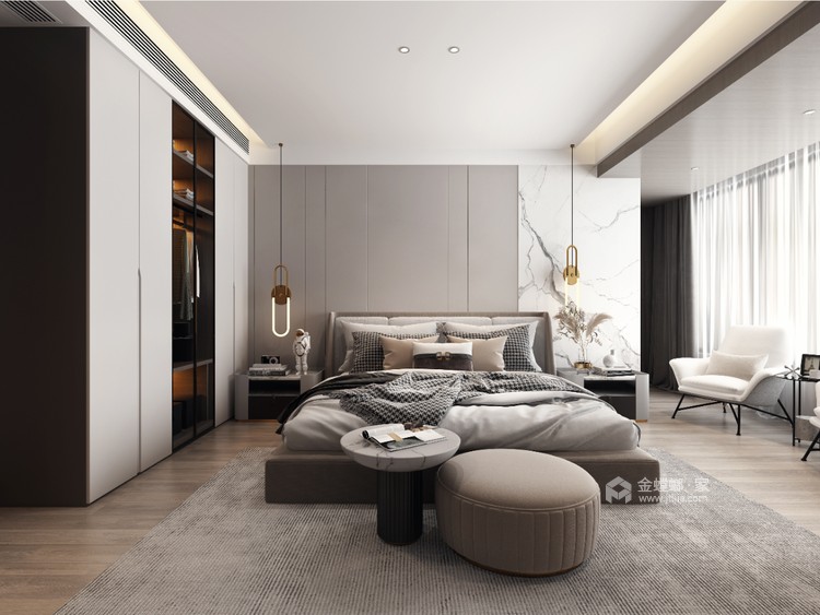 200平海骏达现代风格-卧室效果图及设计说明