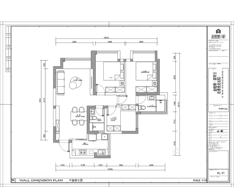 110平凯德世纪名邸美式风格-平面布置图