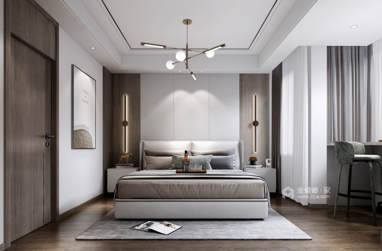 180平景瑞御江山现代风格-精致的现代居住空间-卧室