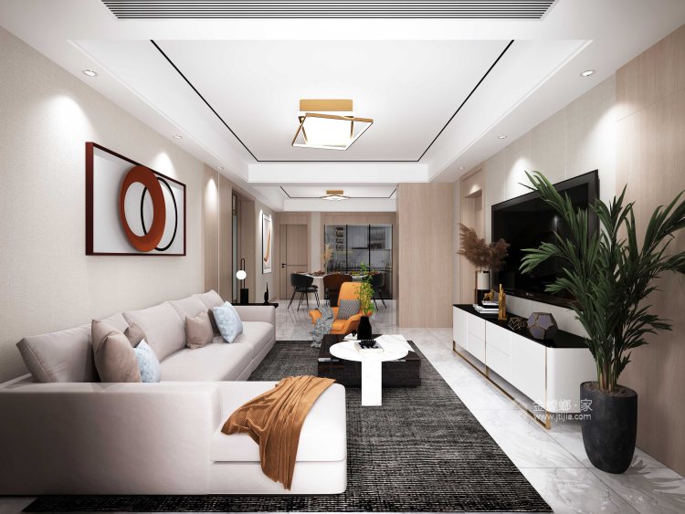 150平乐府兰庭现代风格-客厅效果图及设计说明