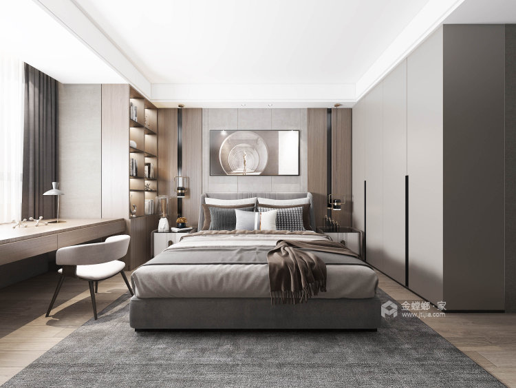 145平翡翠蓝湾现代风格-简奢有度-卧室效果图及设计说明