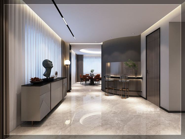 600平名仕山庄现代风格-4室2厅3卫-餐厅效果图及设计说明