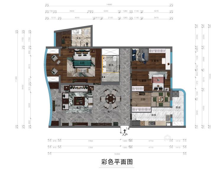180平紫云轩十号铭邸新中式风格-素雅灵之古韵-平面设计图及设计说明