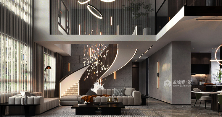 280平亚泰山语湖现代风格-客厅效果图及设计说明