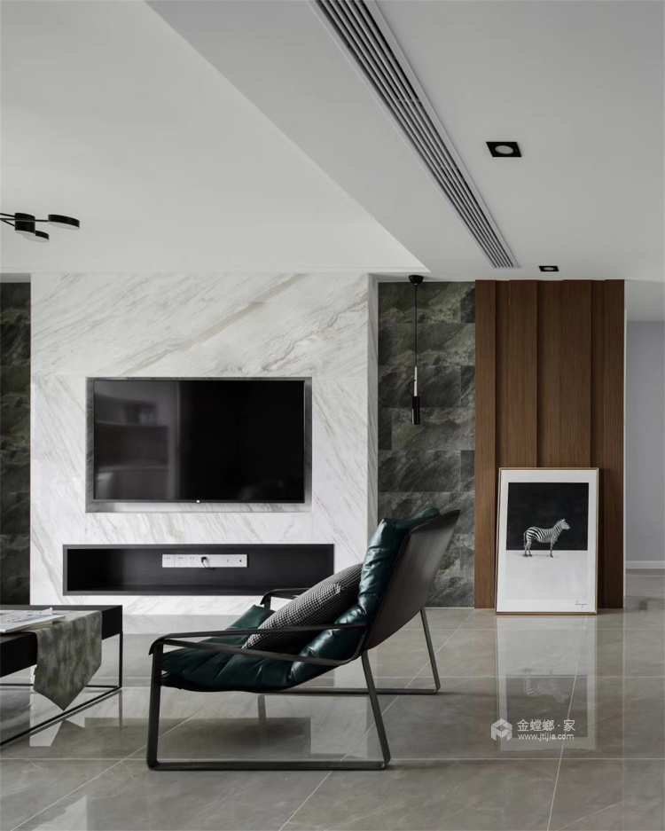 140平阳光水榭现代风格-客厅效果图及设计说明