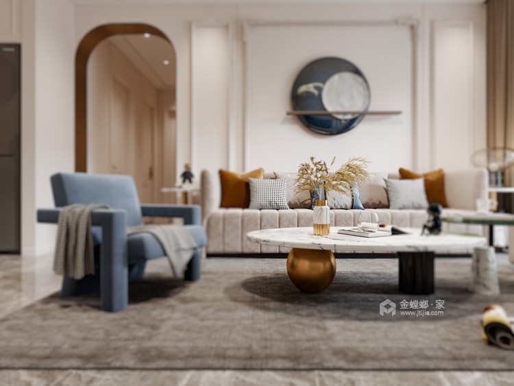 115平雍华府法式风格-客厅效果图及设计说明