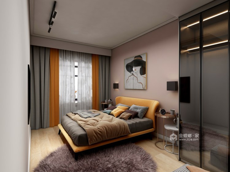 126平观澜府现代风格-卧室效果图及设计说明