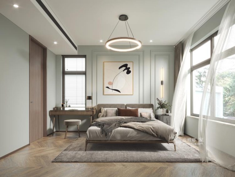 300平铂悦犀湖新中式风格-东方禅意 现代美学-卧室效果图及设计说明