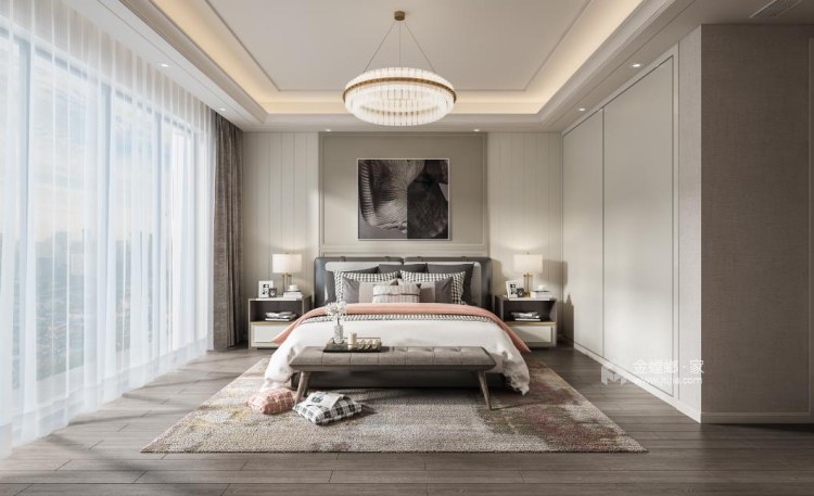 360平正荣华府法式风格-优雅浪漫-卧室效果图及设计说明