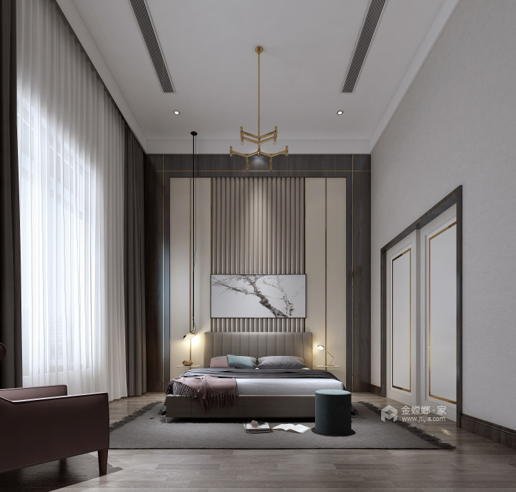 420平明珠城马赛苑现代风格-卧室效果图及设计说明