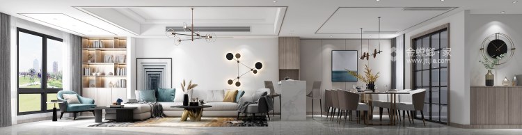 203平香山麓院新中式风格-高级灰色系空间，不期而遇的精致美好-餐厅效果图及设计说明