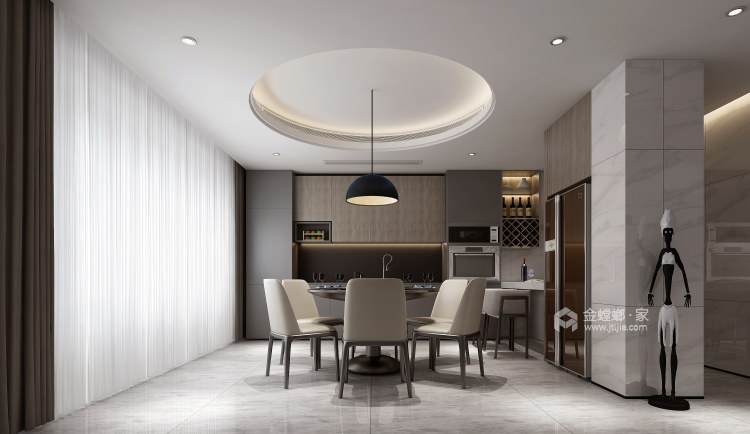 420平明珠城马赛苑现代风格-餐厅效果图及设计说明