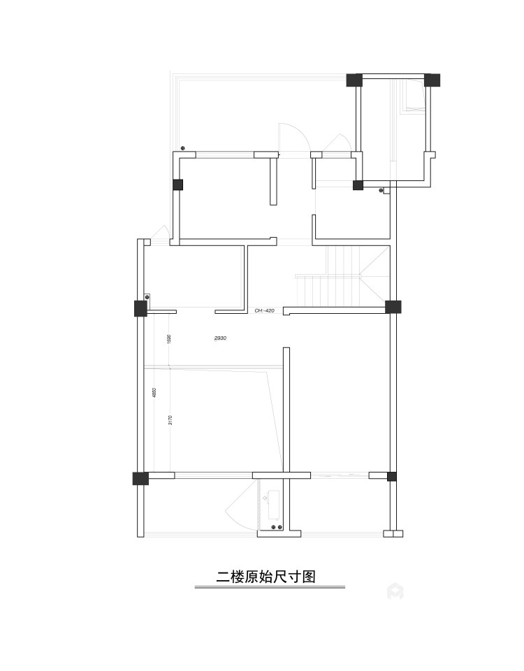 203平香山麓院新中式风格-高级灰色系空间，不期而遇的精致美好-业主需求&原始结构图