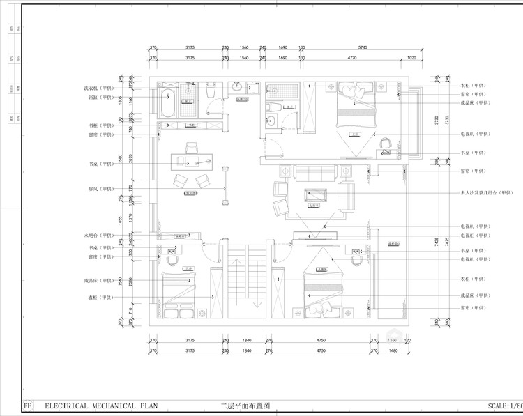 450平卡纳溪谷美式风格-自建房一层美式，二层现代-平面设计图及设计说明