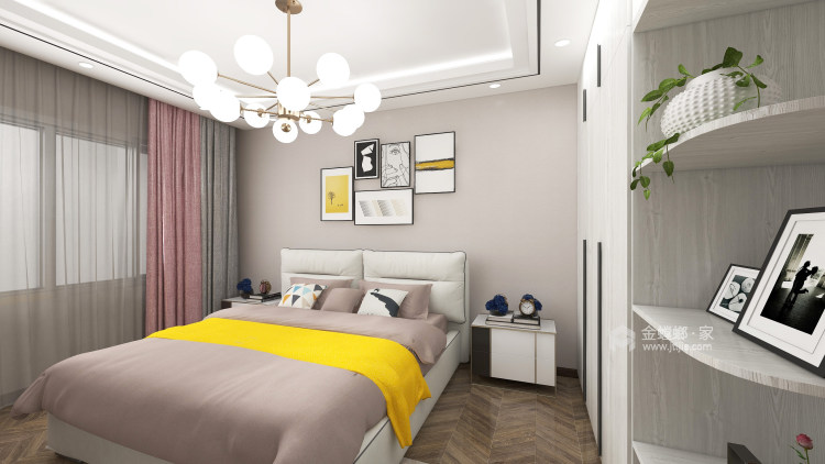 450平卡纳溪谷美式风格-自建房一层美式，二层现代-卧室效果图及设计说明